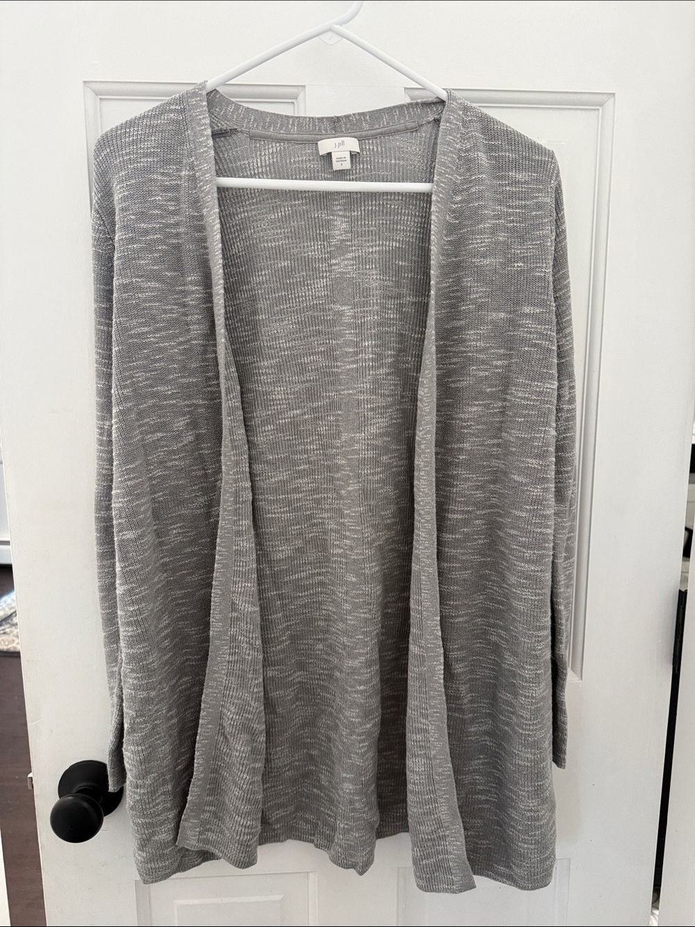 J. Jill Heather Gray Open-Front Knit Cardigan